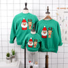 family christmas sweaters matching - funny christmas sweaters for family , santa and Rudolph on green sweater