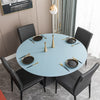 circle leather table placemat round large light blue color