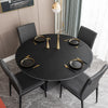 circle leather table placemat round large black color
