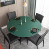 circle leather table placemat round large dark green color