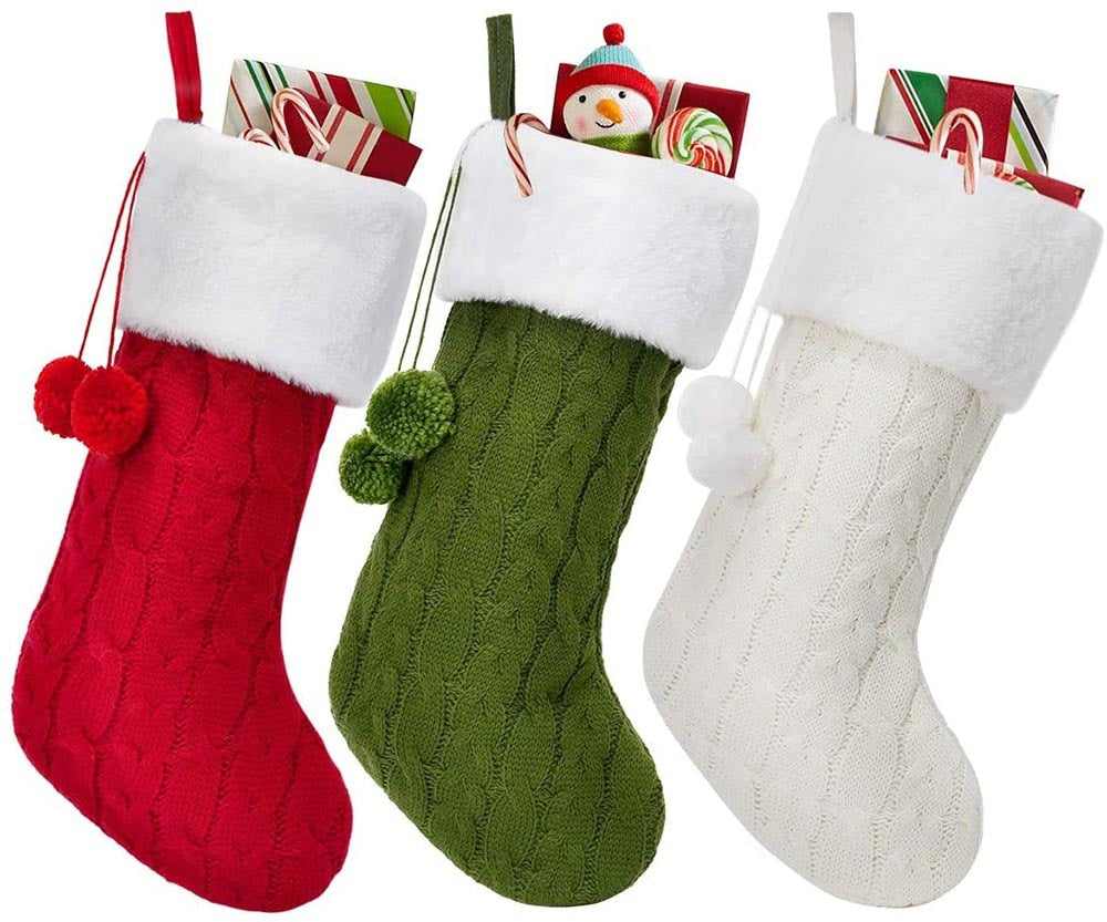 custom name stockings red white and green
