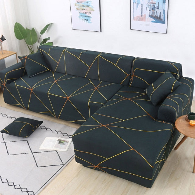 patterned L shape slipcovers for sectional couches