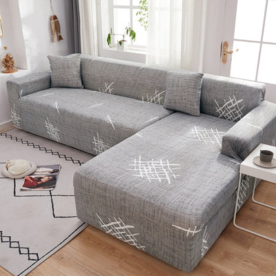 patterned L shape slipcovers for sectional couches