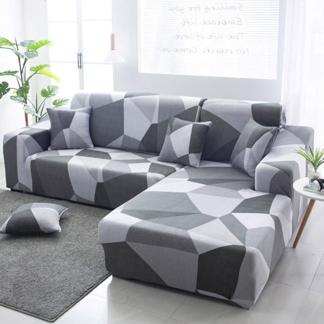 patterned L shape slipcovers for sectional couches