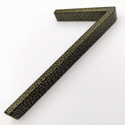 aged finish, leopard finish house numbers floating design  number 7 seven
