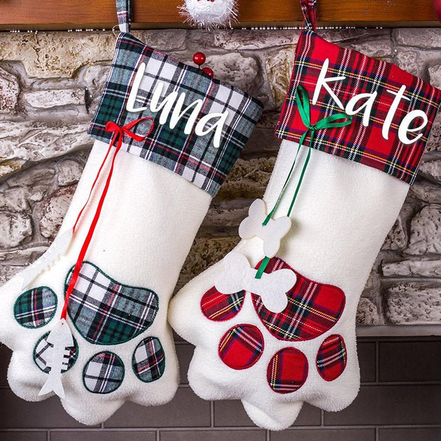 personalized cat stocking, custom name dog stocking 