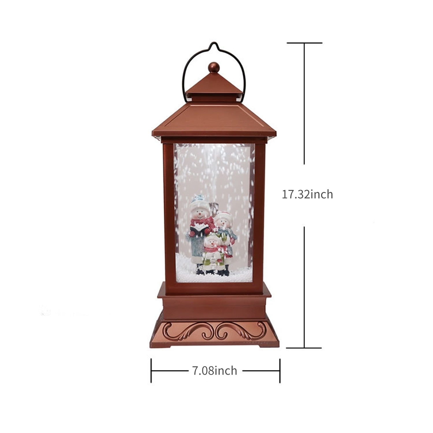 Indoor Christmas Lantern with Light, Christmas Music and Artificial Snow