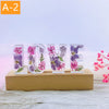 Customized Letters Dried Flower Wood Night Light Creative Romantic Table Lamp Gift for Couple Valentine Day Kid Birthday