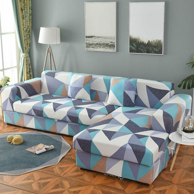 patterned L shape slipcovers for sectional couches