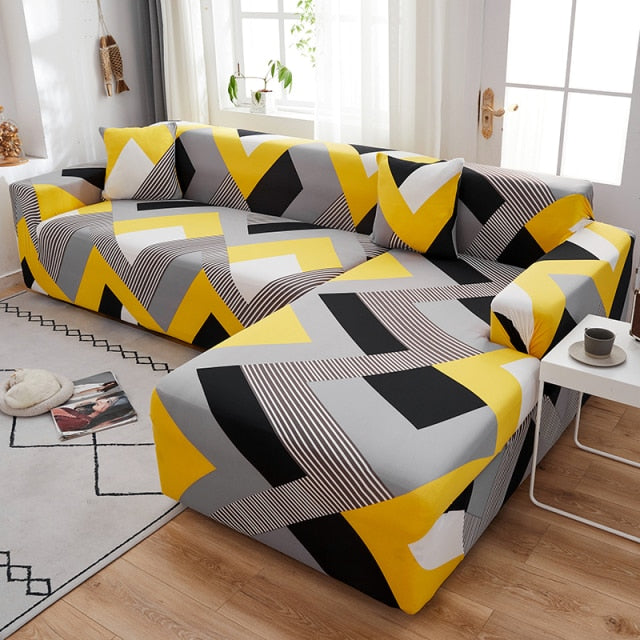 patterned L shape slipcovers for sectional couches