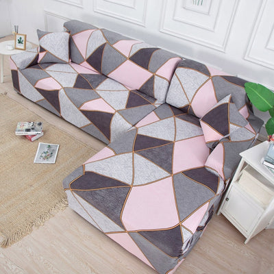 patterned L shape slipcovers for sectional couches