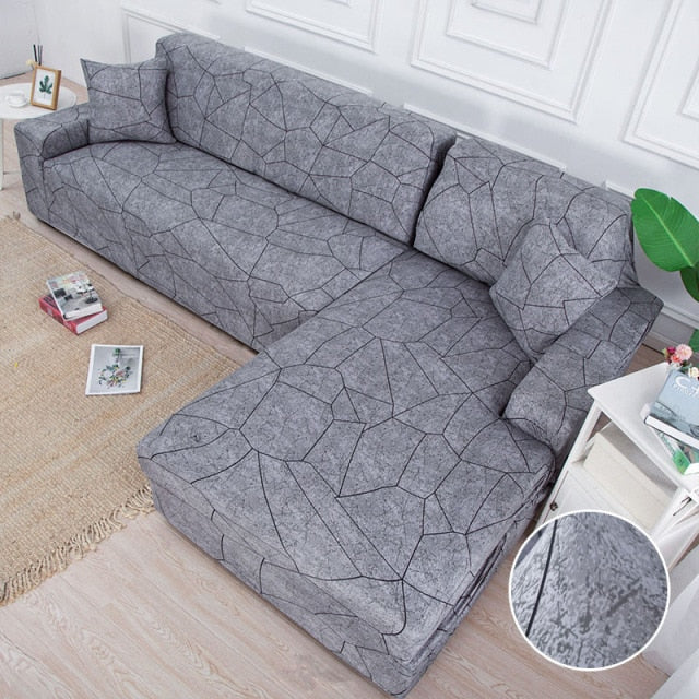patterned L shape slipcovers for sectional couches