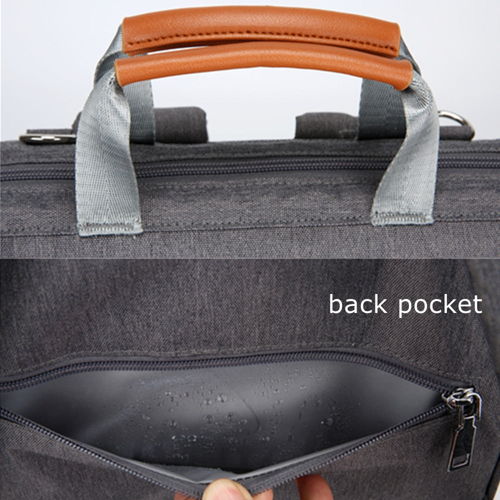 designer mom bag jean, grey and black