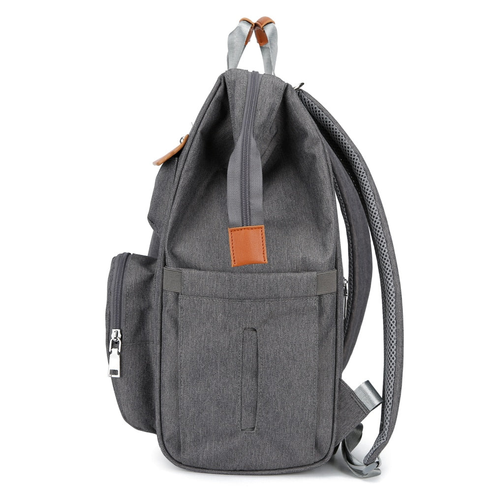 designer mom bag jean, grey and black