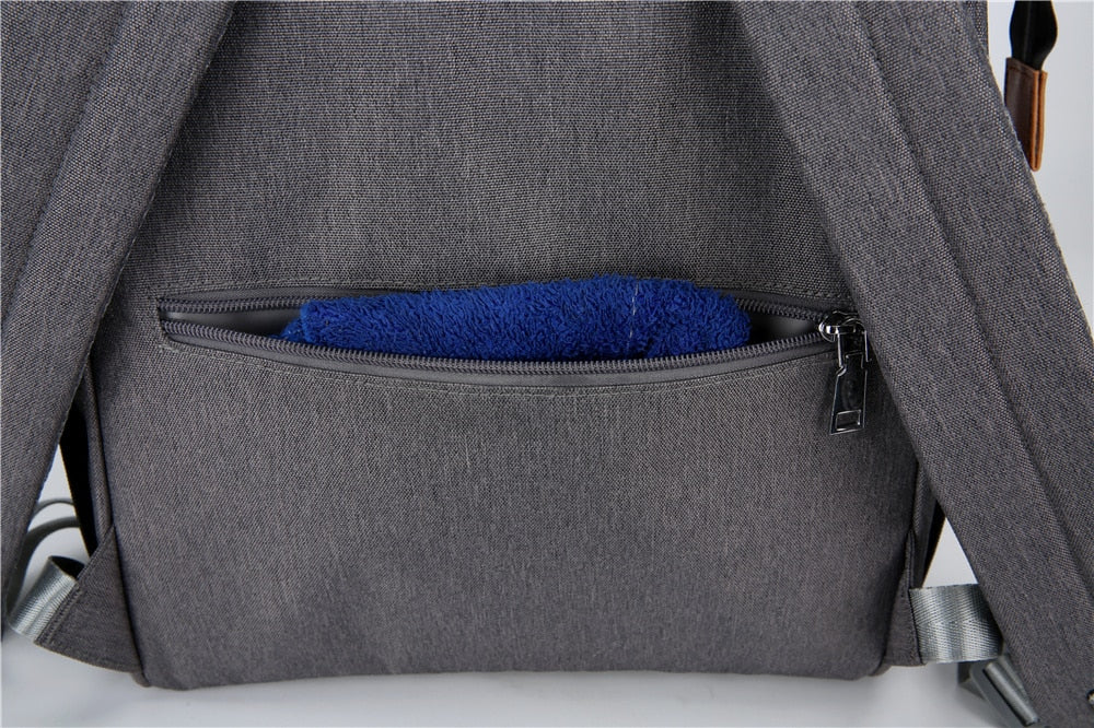 designer mom bag jean, grey and black