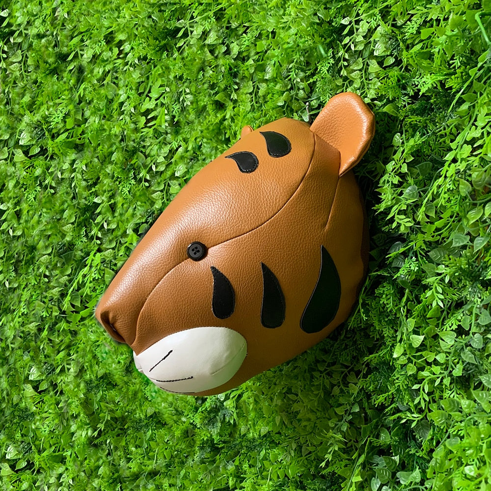 faux leather tiger head kids room jungle theme