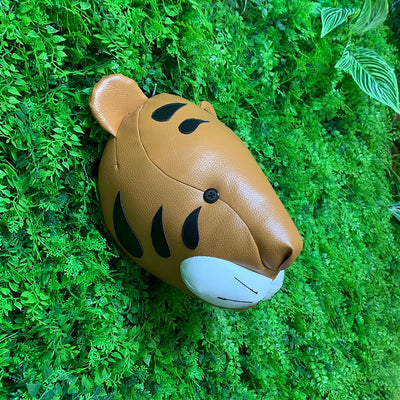 faux leather tiger head kids room jungle theme