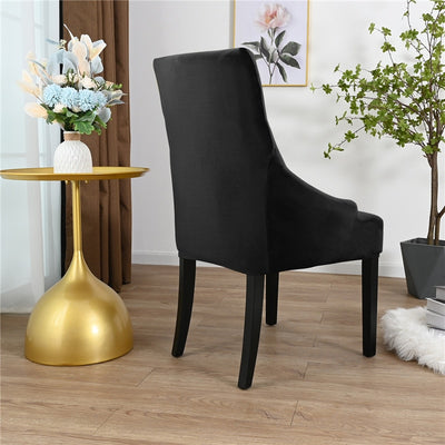 black velvet arm chair clip covers back of chair