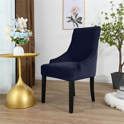 dark navy blue color velvet arm chair clip covers