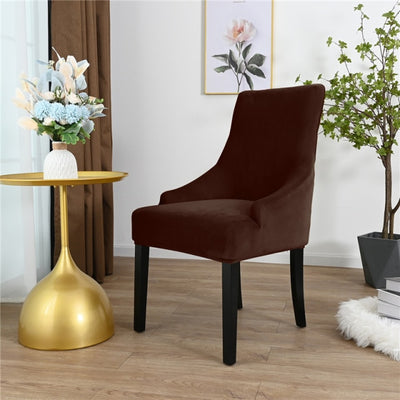 chocolate brown color velvet arm chair clip covers