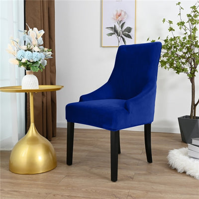 royal blue color velvet arm chair clip covers