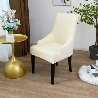 cream color velvet arm chair clip covers