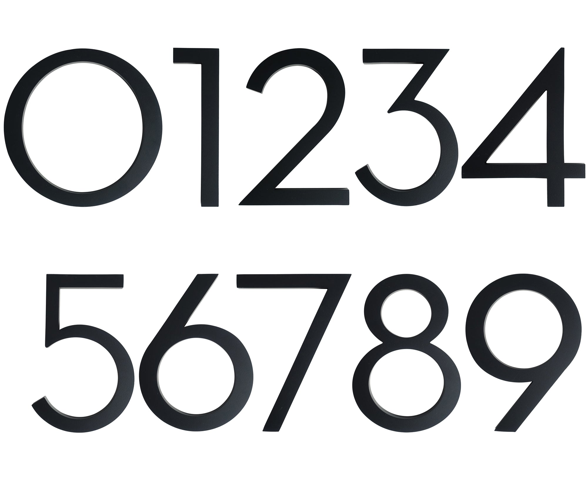 black floating large 4inch or 6inch address numbers  0 1 2 3 4 5 6 7 8 9