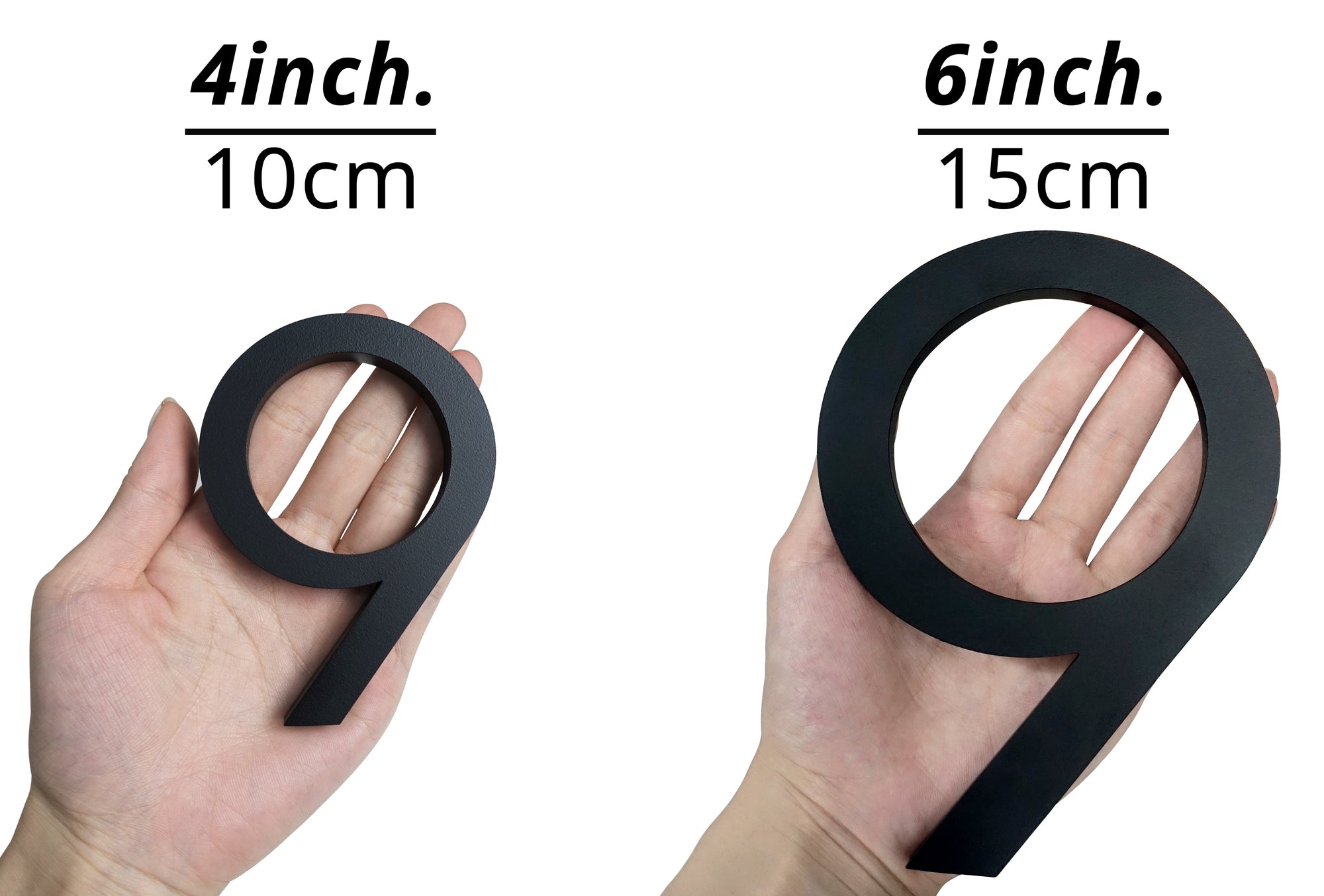 black floating large 4inch or 6inch address numbers