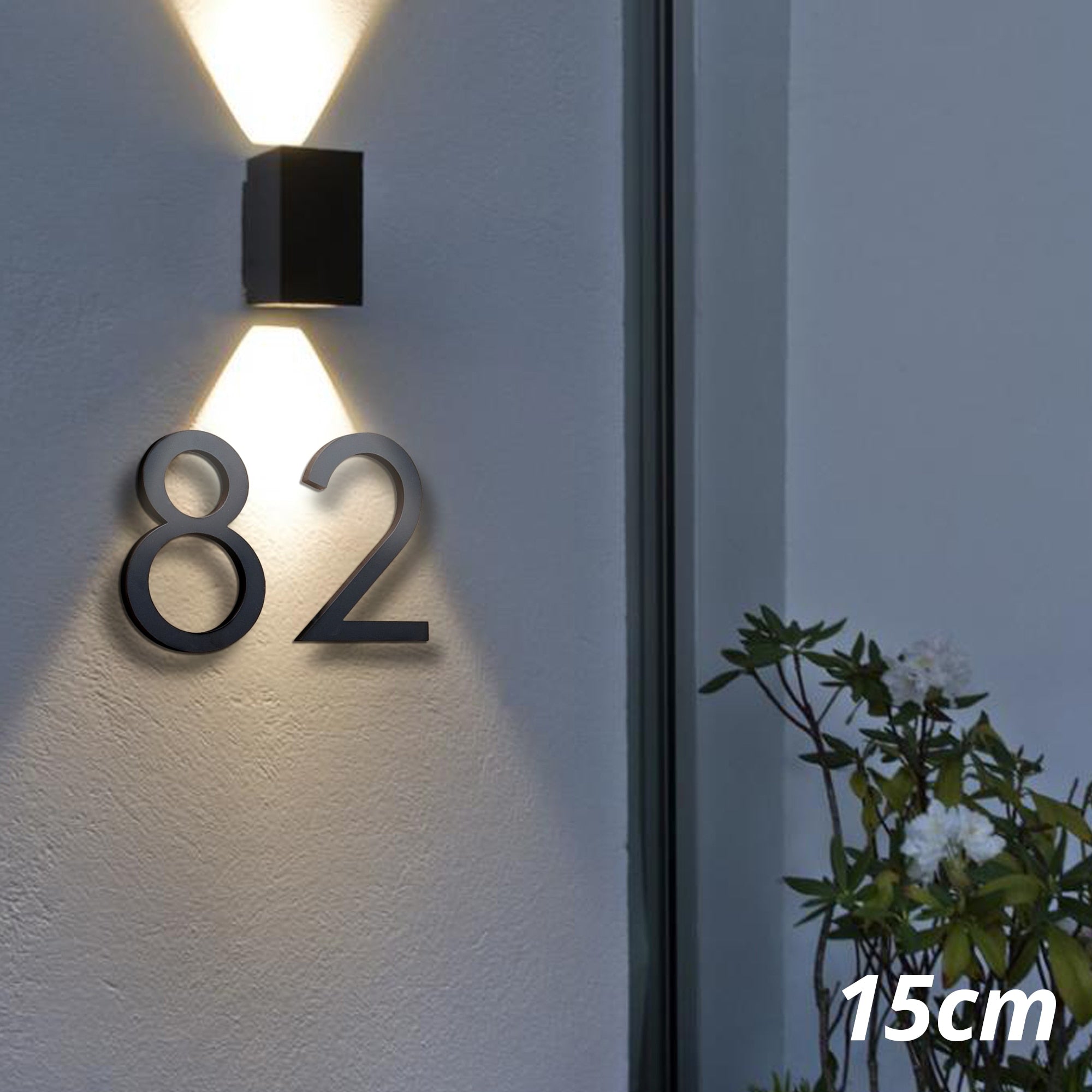 black floating large 4inch or 6inch address numbers   number 82