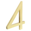 large gold brass floating house address number 4 four