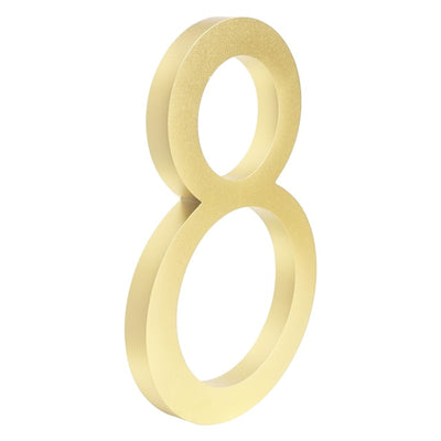 large gold brass floating house address number 8 eight