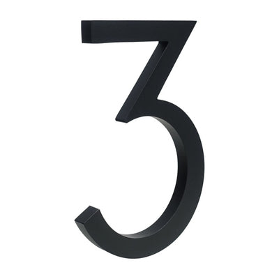 black floating large 4inch or 6inch address number 3 three