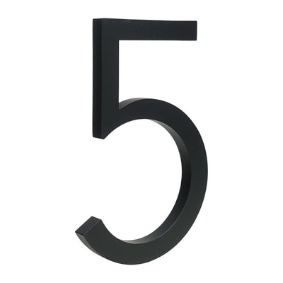 black floating large 4inch or 6inch address number 5 five