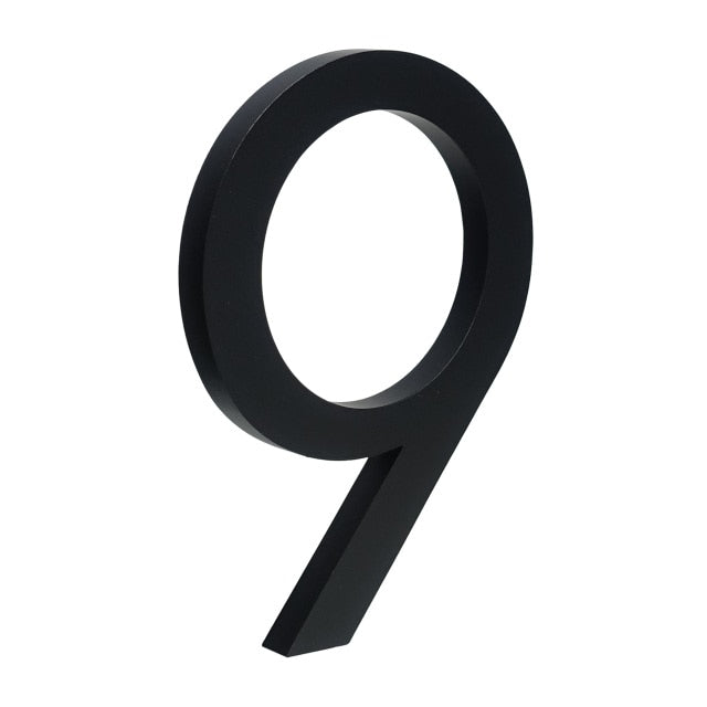 black floating large 4inch or 6inch address numbers 9 nine