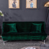 velvet futon sofa bed cover - forest dark green color stretchy velvet material