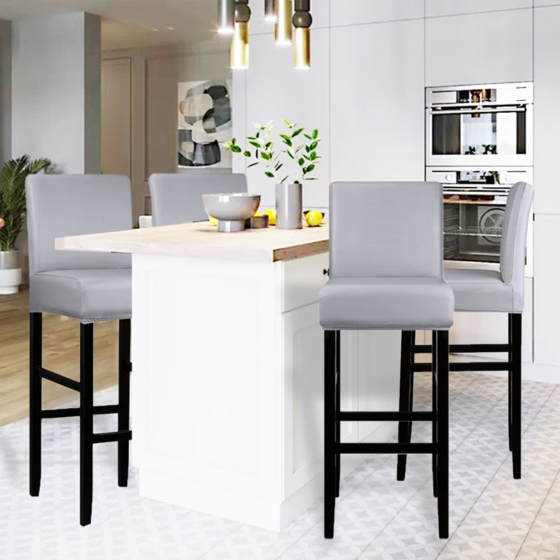 grey pu leather bar stool seat covers