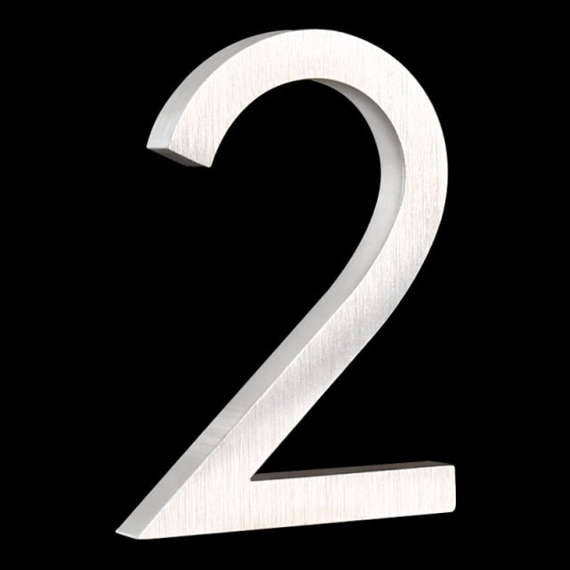 Flush OR Floating Option - Aluminum 3.9inch/10cm OR 5.9inch/15cm Silver Colored Exterior Address House Numbers #0-9
