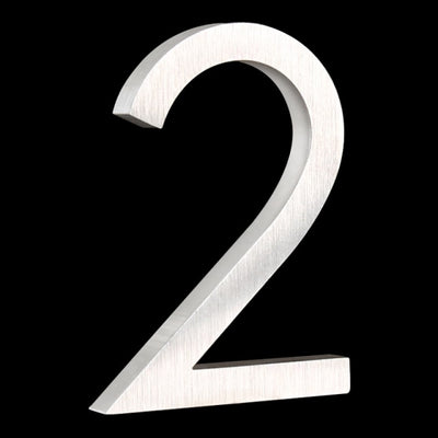 Flush OR Floating Option - Aluminum 3.9inch/10cm OR 5.9inch/15cm Silver Colored Exterior Address House Numbers #0-9
