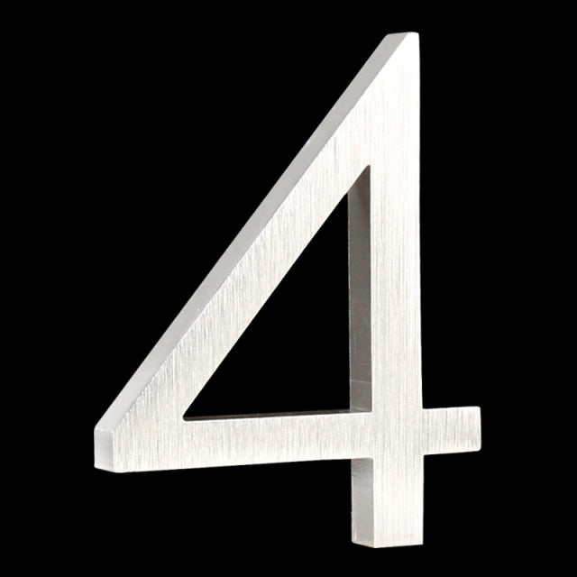 Flush OR Floating Option - Aluminum 3.9inch/10cm OR 5.9inch/15cm Silver Colored Exterior Address House Numbers #0-9