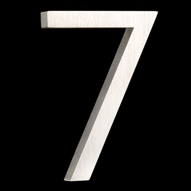 Flush OR Floating Option - Aluminum 3.9inch/10cm OR 5.9inch/15cm Silver Colored Exterior Address House Numbers #0-9