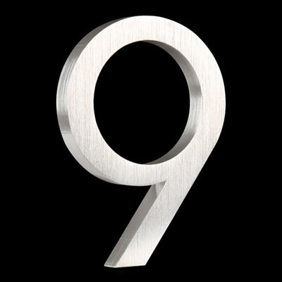 3.9inch or 5.9 inch silver out door house numbers floating 9 nine