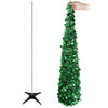 pop up plastic green tinsil tree 