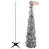 pop up plastic silver tinsil tree