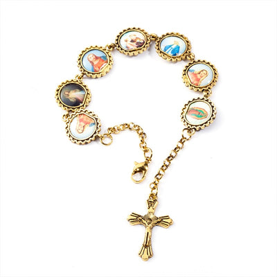 catholic bracelet with pictures, jesus lovers, catholic gifts