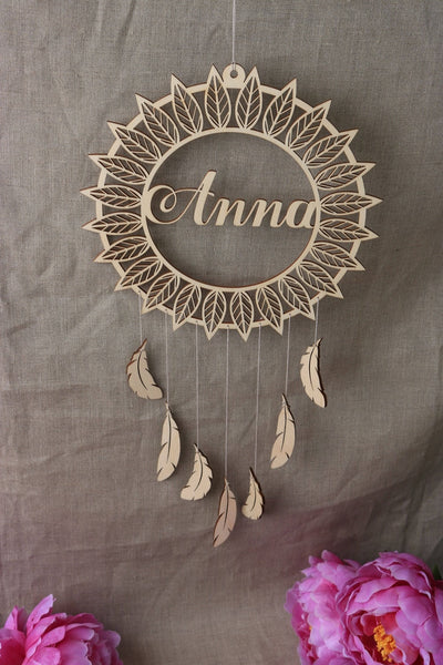 diy dream cathcer name for baby kids room, craft wood dream catched baby kids wall decor, winfiinity brands free shipping world wide
