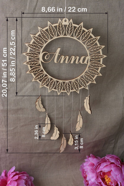 diy dream cathcer name for baby kids room, craft wood dream catched baby kids wall decor, winfiinity brands free shipping world wide