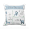 baby birth stats pillowcase, blue baby pillowcase