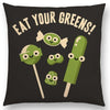 funny pillow eat your greens