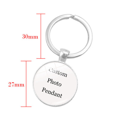 custom photo key chain silver