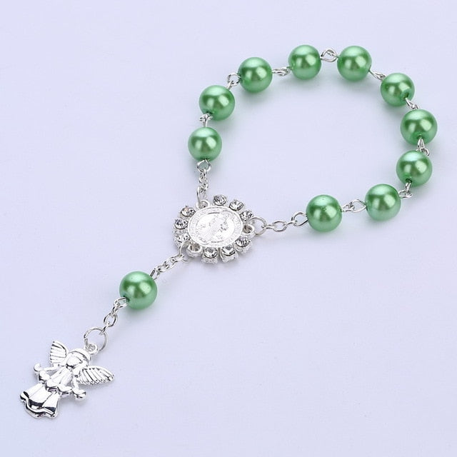finger rosary, colorful baptism favors, baptims favours, communion favors, communion party favours, angel rosary, rosary for kids, decade rosary, green rosary